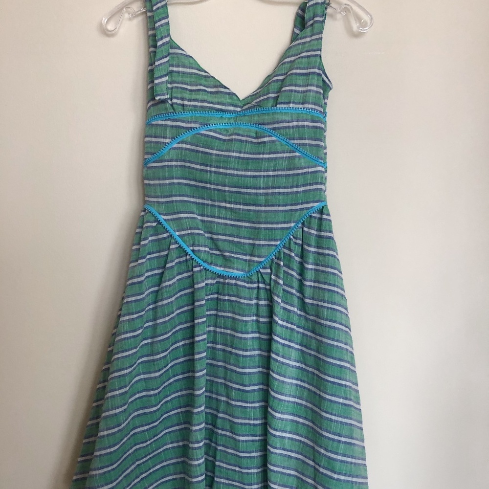 La Miniatura Green Cotton Dress Size 4T
